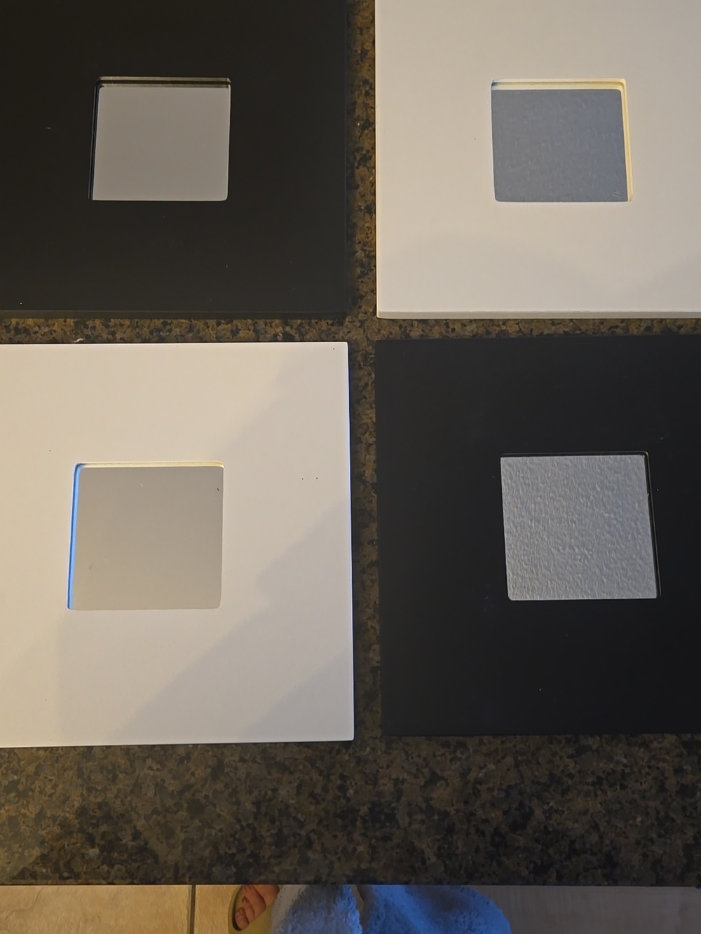 Ikea set of 4 small mirrors brown and white, wood like new condition